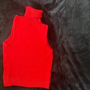 SHEIN Red Sleeveless Turtleneck Tunic